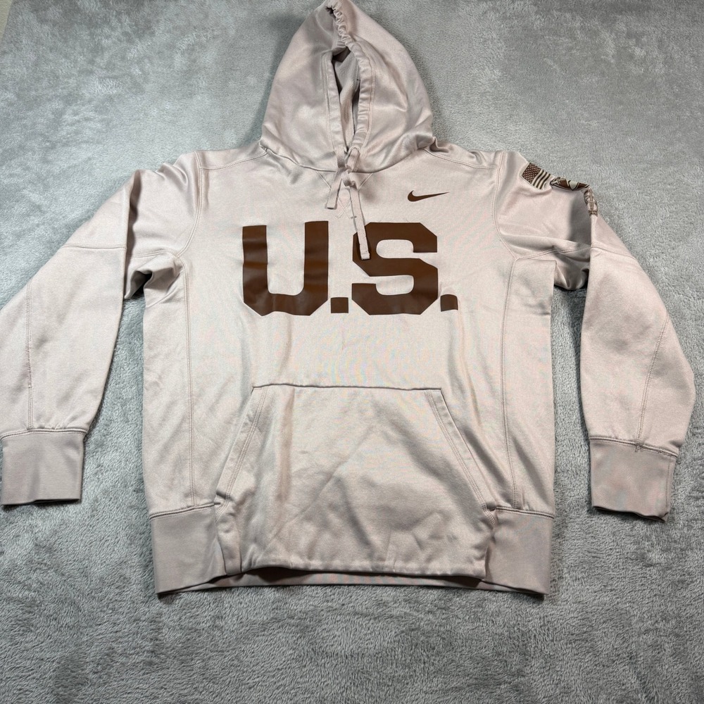 Nike Army Therma Hoodie Mens Medium Tan U.S. Knights Fleece Pullover